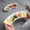 Three-Compartment Ceramic Condiment Dish