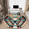 1 alfombra redonda de mandala de mariposa para oficina, debajo de sillas de oficina, dormitorio, sala de estar, decoración del hogar, decoración de habitación, disponible en varios tamaños
