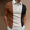 Lapel Polo Shirt Men's Short-sleeved Men's Casual Gradient Colour Blocking Men's T-shirt Tops