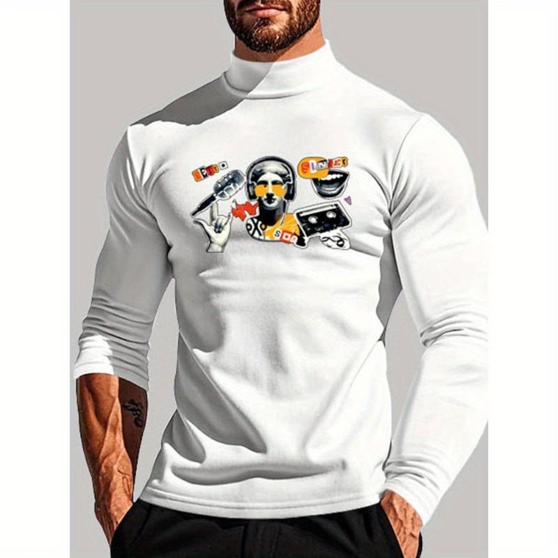 

Ideal for Casual Gatherings & Coffee Runs, Anti-Wrinkle & Lightweight, Men s Long Sleeve Tee XXL белый