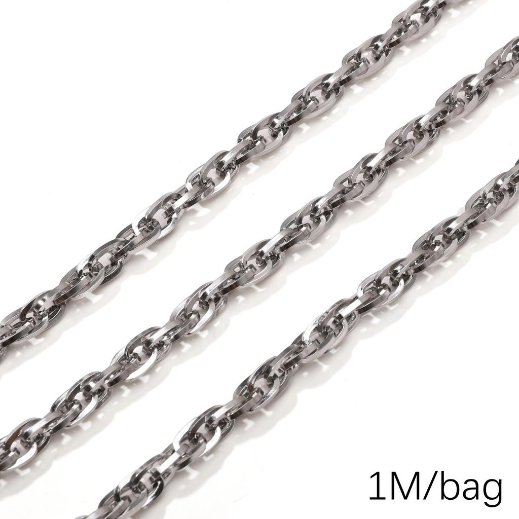 Chaîne Cœur en Acier Inoxydable de 0,5/1 Mètre Chaîne Cubaine Chaîne Punk de Base pour la Fabrication de Colliers Bracelets Bijoux Accessoires