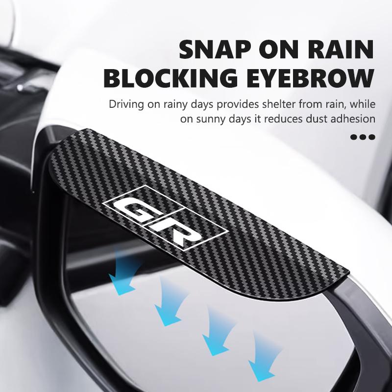 For Toyota Car Rearview Mirror Rain Eyebrow Snap-On EUYDH7 Carbon fiber Rain Shield GRsport Hilux Aygo Yaris Corolla Rav4 GR Auris