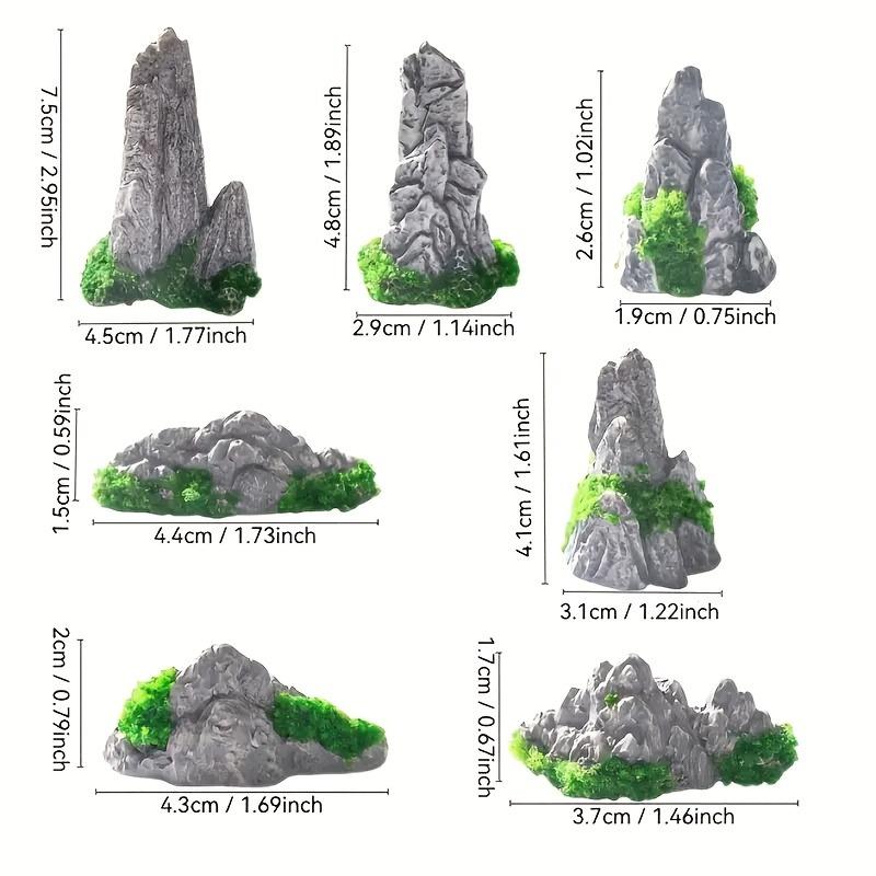 28pcs Mini Artificial Mountain Decoration for Zen Garden Resin Bonsai Accessories Small Sculptures for Decorative Pots Fish Tank