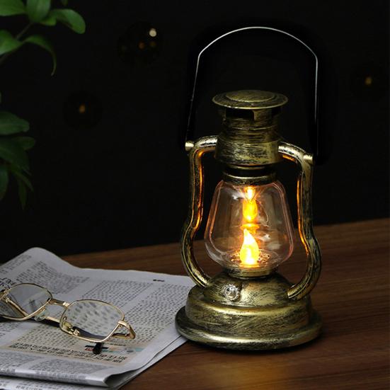 Kerosene Lamp Vintage Rechargeable LED Camping High Brightness Lantern Candle Night Light