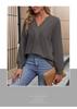 2025 New V-Neck Women's Pullover Hoodie - European & American Style, Autumn Commute