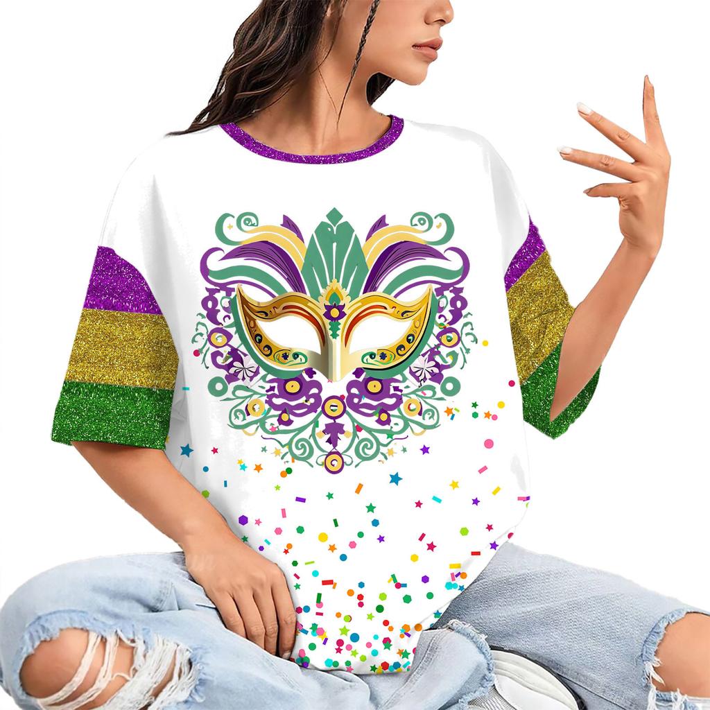 Summer Round Neck 3D Print Top Fashionable Casual Hip Hop Short Sleeved Women's T-shirts