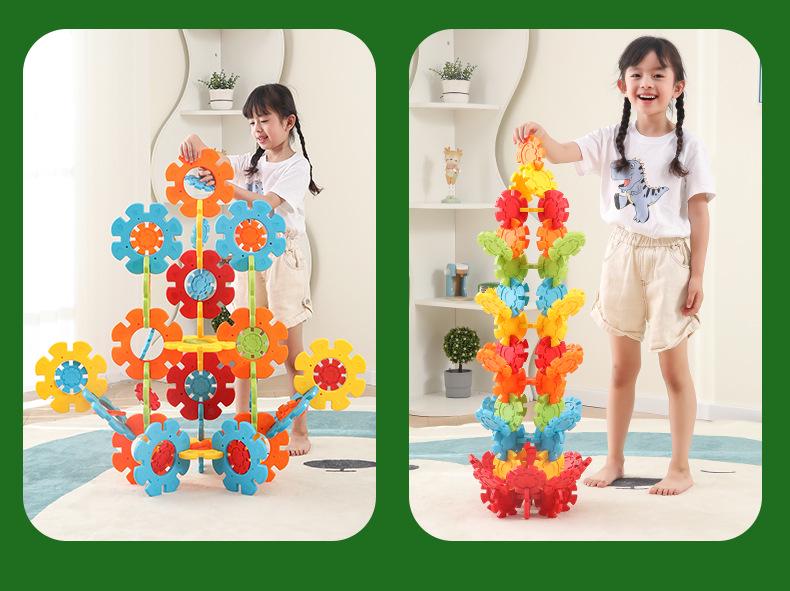 Super Large 26CM Snowflake Plates - Kindergarten Outdoor Construction Game Blocks for Parent-Child Play