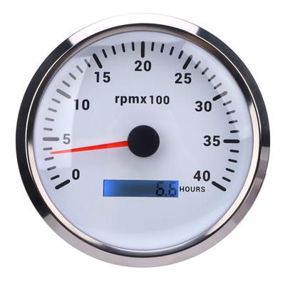 110mm 4 38in Tachometer 7 Color Backlight 4000RPM Gauge with Hour Meter for Truck Tractor Trailer