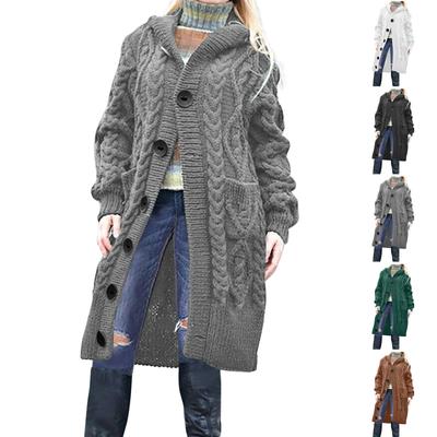 Women's Fashion Casual Open Front Long Sleeve Chunky Knit Cardigans Sweaters Outerwear Coats