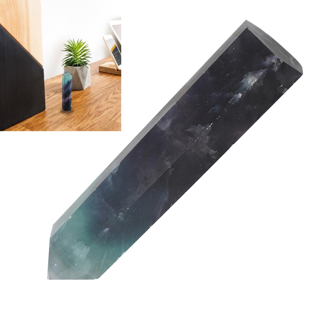 Natural Fluorite Quartz Crystal Hexagonal Wand for Decoration Ornament