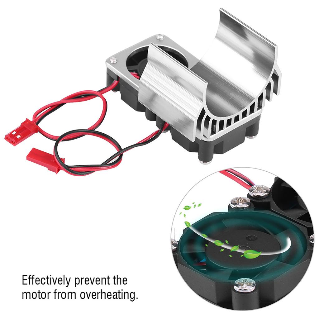 540  550 Motor Twin Cooling Fan Heat Sink With for 110 Scale Electric RC Car Silver