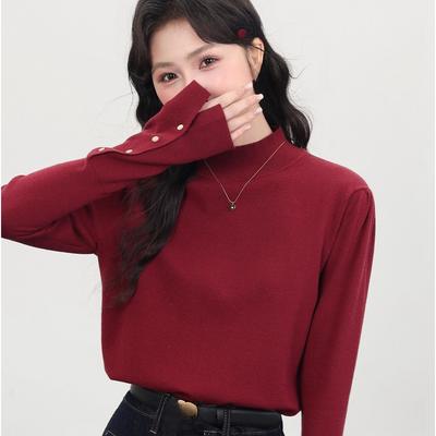 New Style New Year Base Layer Innerwear Knitted Sweater with A Semi-high Collar, Fashionable and Stylish, Slimming and With An Elegant Look.