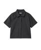 Lougeu Slim Crop Half Shirt_Charcoal