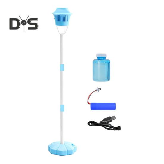 

Машина для мыльных пузырей для детей, перезаряжаемая вертикальная подставка для мыльных пузырей с ночной подсветкой и музыкой, автоматическая машина для мыльных пузырей для свадьбы, дня рождения, пикника синий