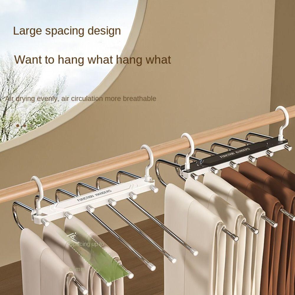 Folding Magic Trousers Rack Multi-layer Clothes Drying Rack Pants Rack  Clothes