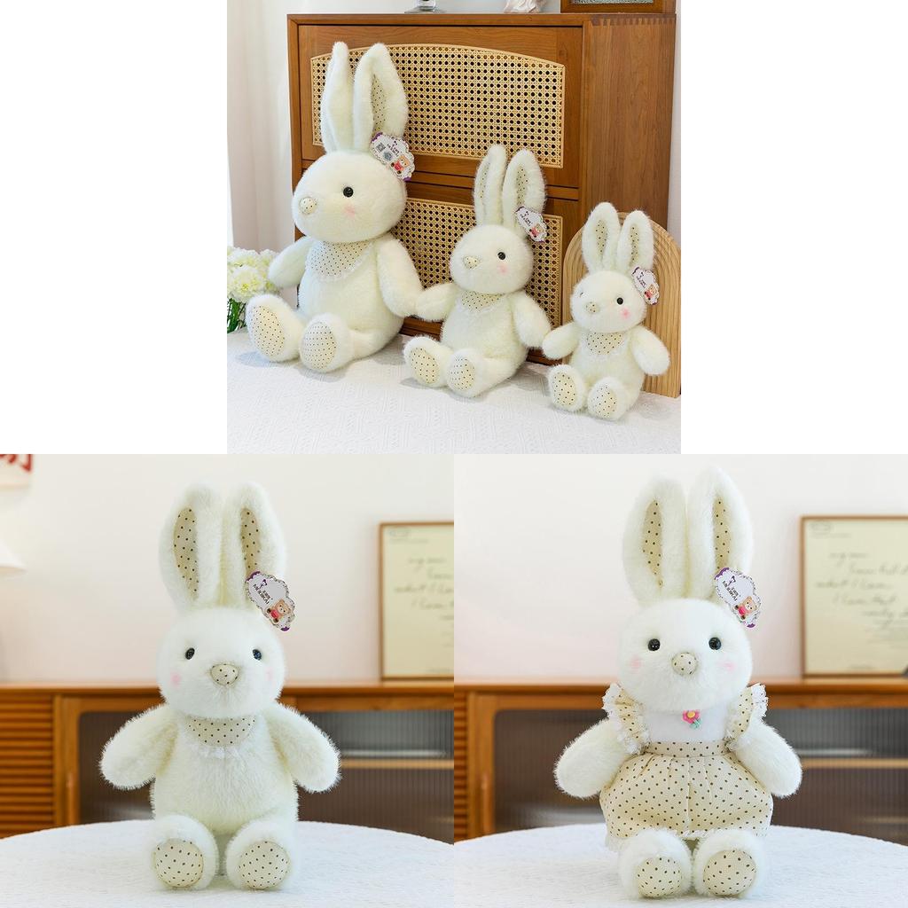 Cute Polka Dot Bunny Plush Toy With Pp Cotton Filling For Girls And Kids Gift