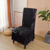 Dining Chair Slipcover Stretch Chair Covers for Dining Room Washable Kitchen Chair Cover with Skirt for Home Party 1pc