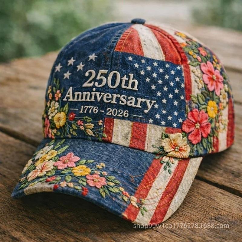 Jubileum Amerikanska Självständighetsdagen D Digitaltryckt Basebollkeps Herr Vintage Blommig Skuggkeps