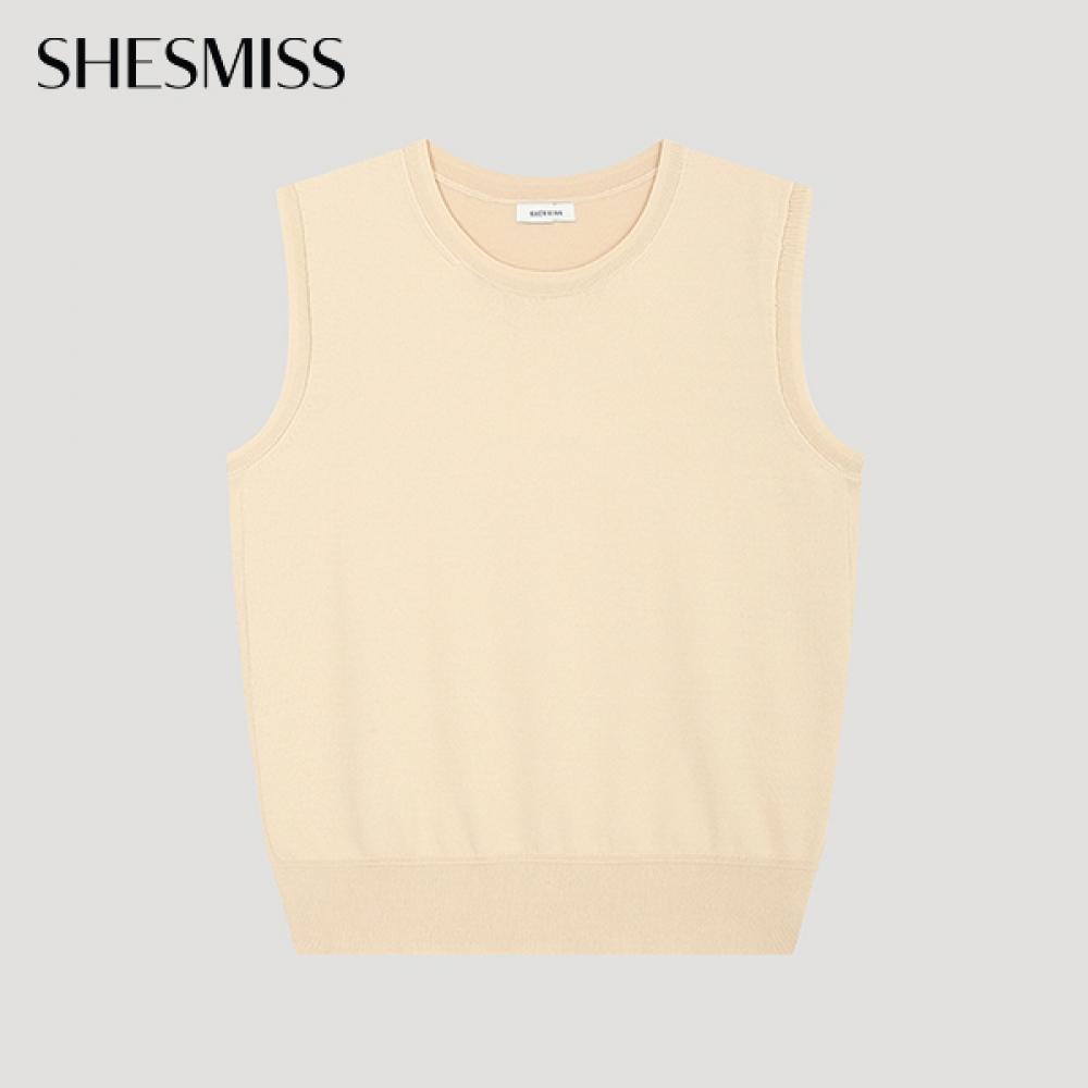 

She S miSS Round Neck SleeveleSS Knit SSkpoo22060 Lb light beige/55