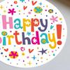 6Pcs Happy Birthday Thank You Sticker Set Cute Party Decals for Gift Wrapping Cards Kindergarten Crafts Colorful Birthday Stickers for Celebration