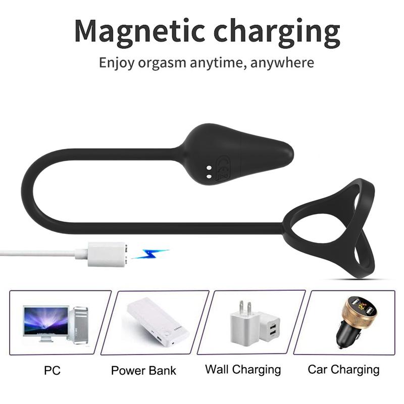 Dual Cock Rings Male Penis Ring Vibrator Delay Ejaculation Wireless Anal Testicle Stimulator Prostate Massager Sex Toys for Men
