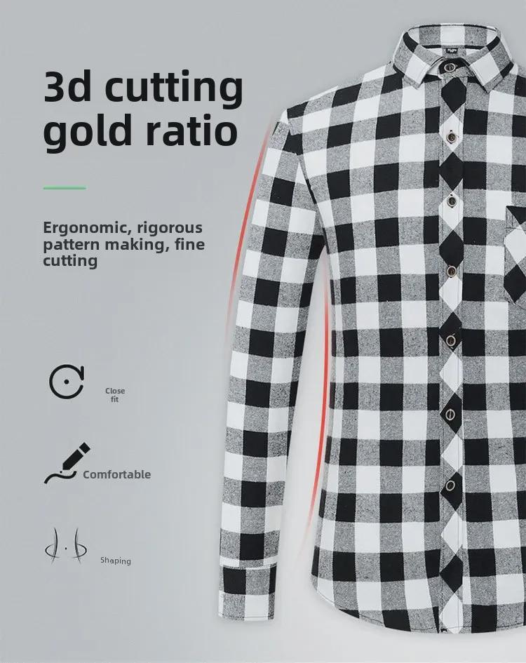 Pánská jarní flanelová košile s broušeným kostkovaným vzorem - ležérní styl