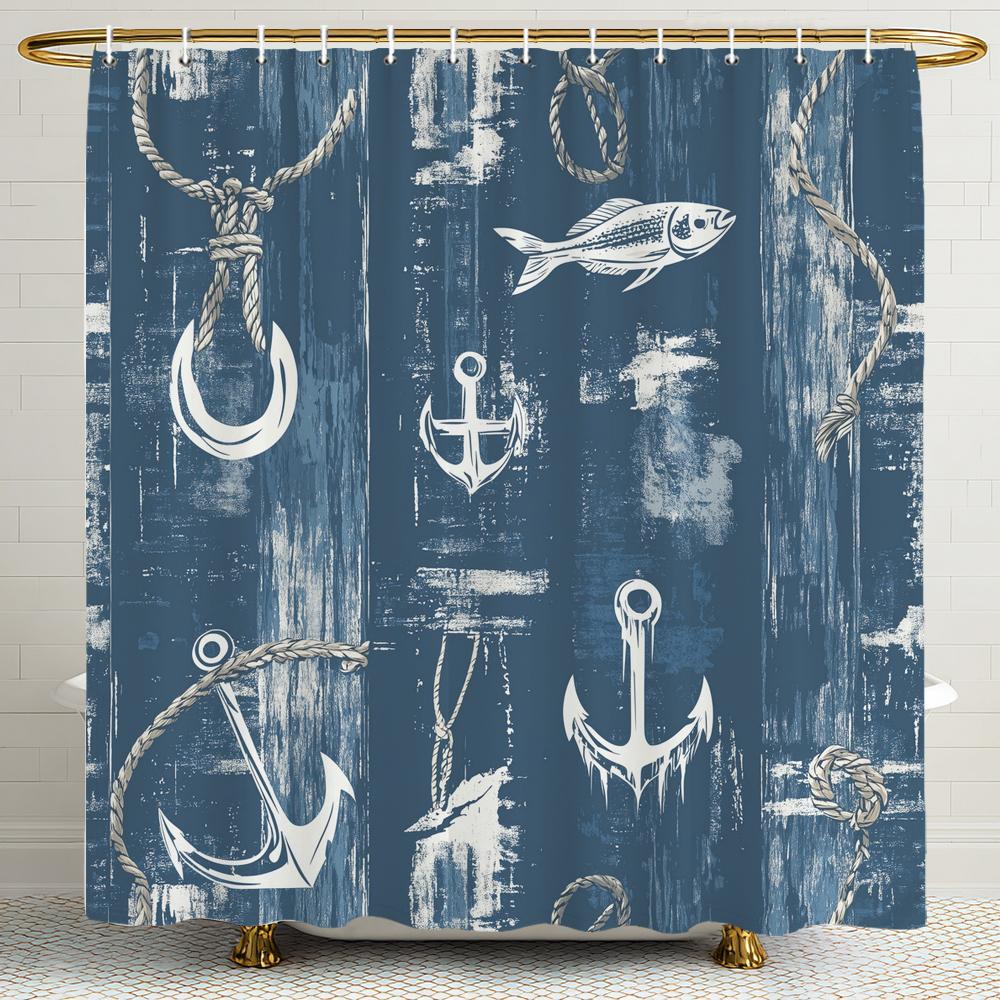 Cartoon ocean underwater world Shower Curtain, Bathroom Decorative Shower Curtain, Waterproof Shower Curtain with Hooks