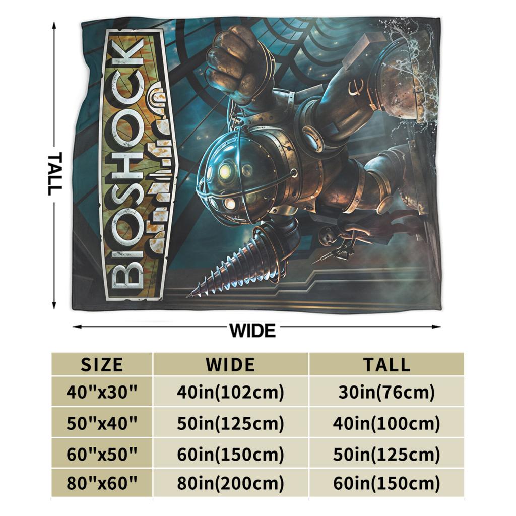 B-BioShocks 2 Remastered Blankets Super Warm Novelty Plush Throw Blanket For Home Decor Airplane Flannel Bedspread Bed Cover