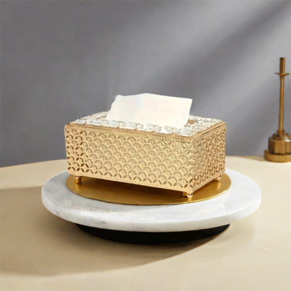 Hollow-out Table Tissue Box Light Luxury Paper Storage Box Decorative Napkin Box  Gift