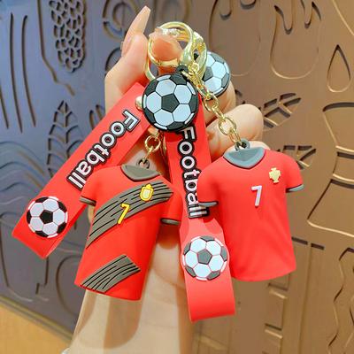 Weltmeisterschaft Beidseitiger Fußballtrikot Schlüsselanhänger Souvenir Anhänger Schultaschenanhänger Autoschlüsselanhänger Kleines Geschenk