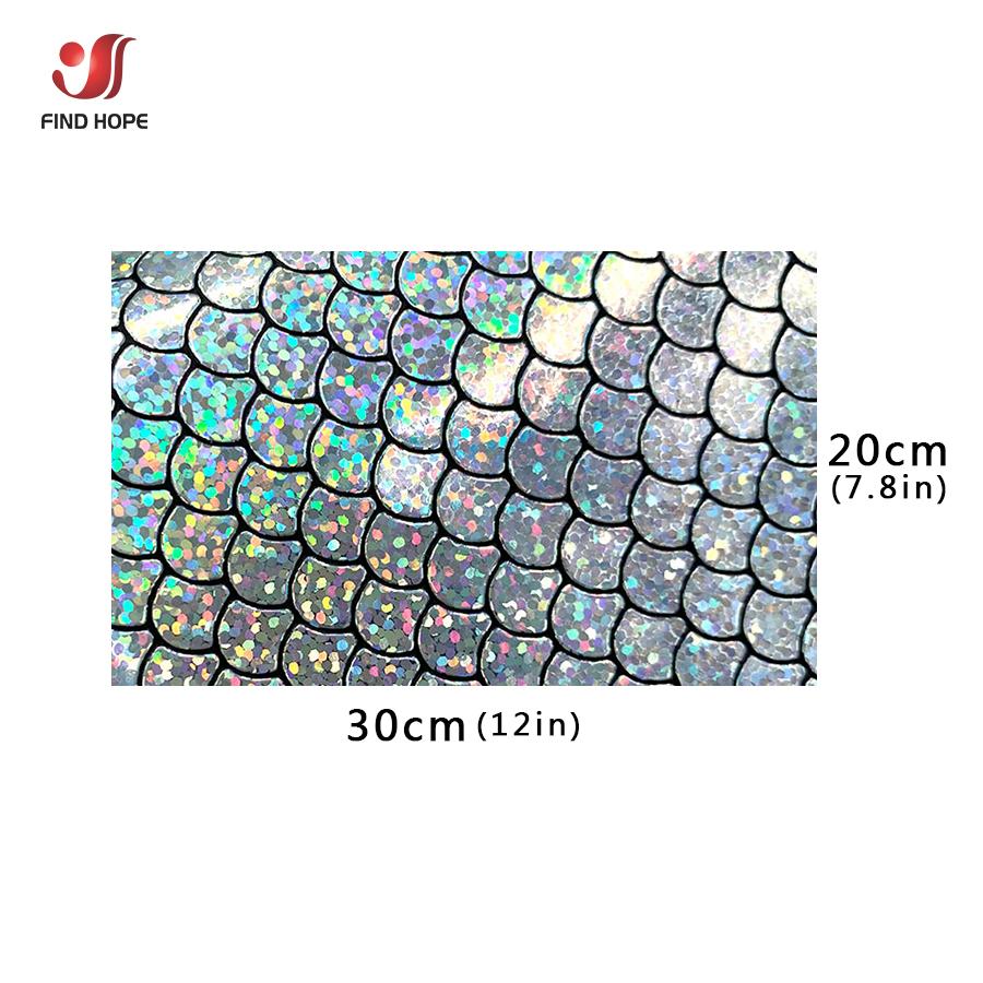 Holographic Iridescent Sparkle Mermaid Scale PU Faux Leatherette Fabric Foil DIY Bow Bags Craft Making Earring Handmade