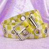 Rainbow Plaid Canvas Belt with Pin Buckle
