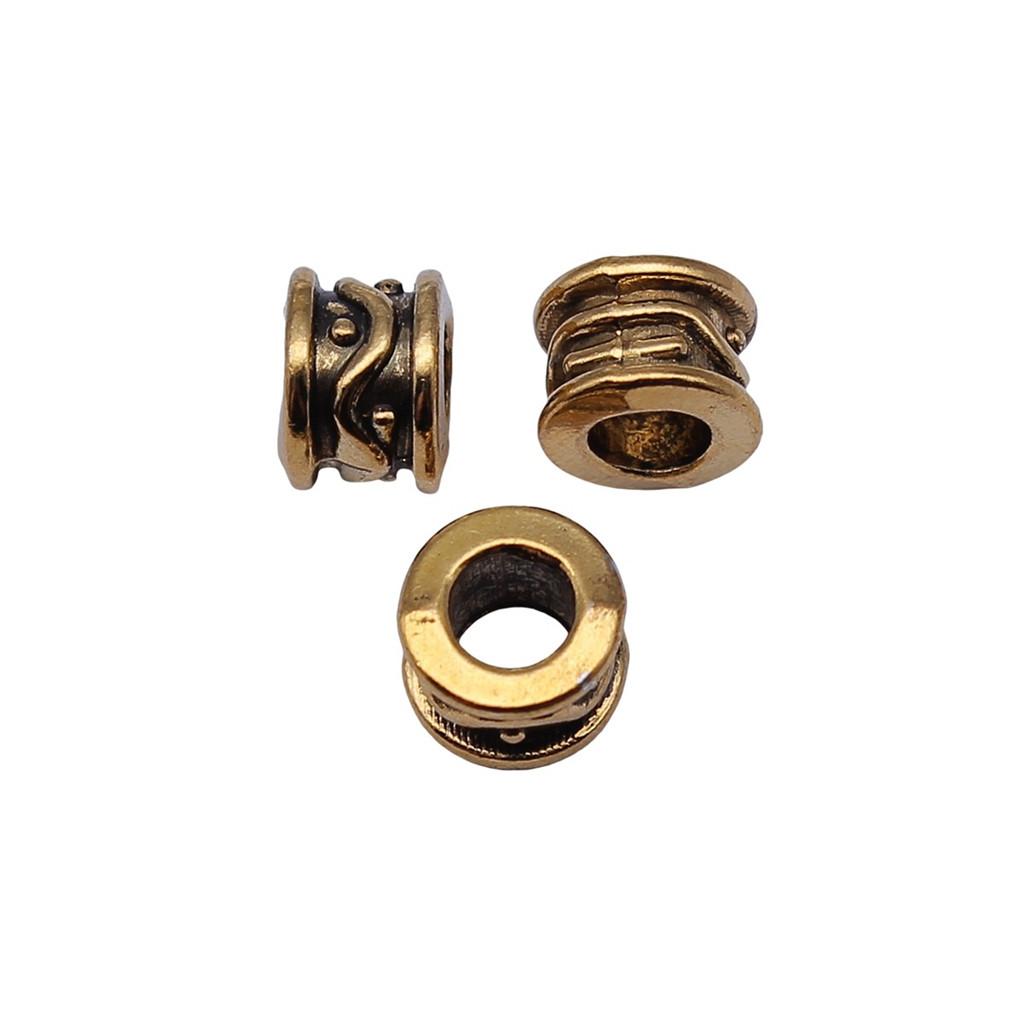 Multi Color Spacer Beads Ornate Metal Big Hole Beads For Jewelry Projects