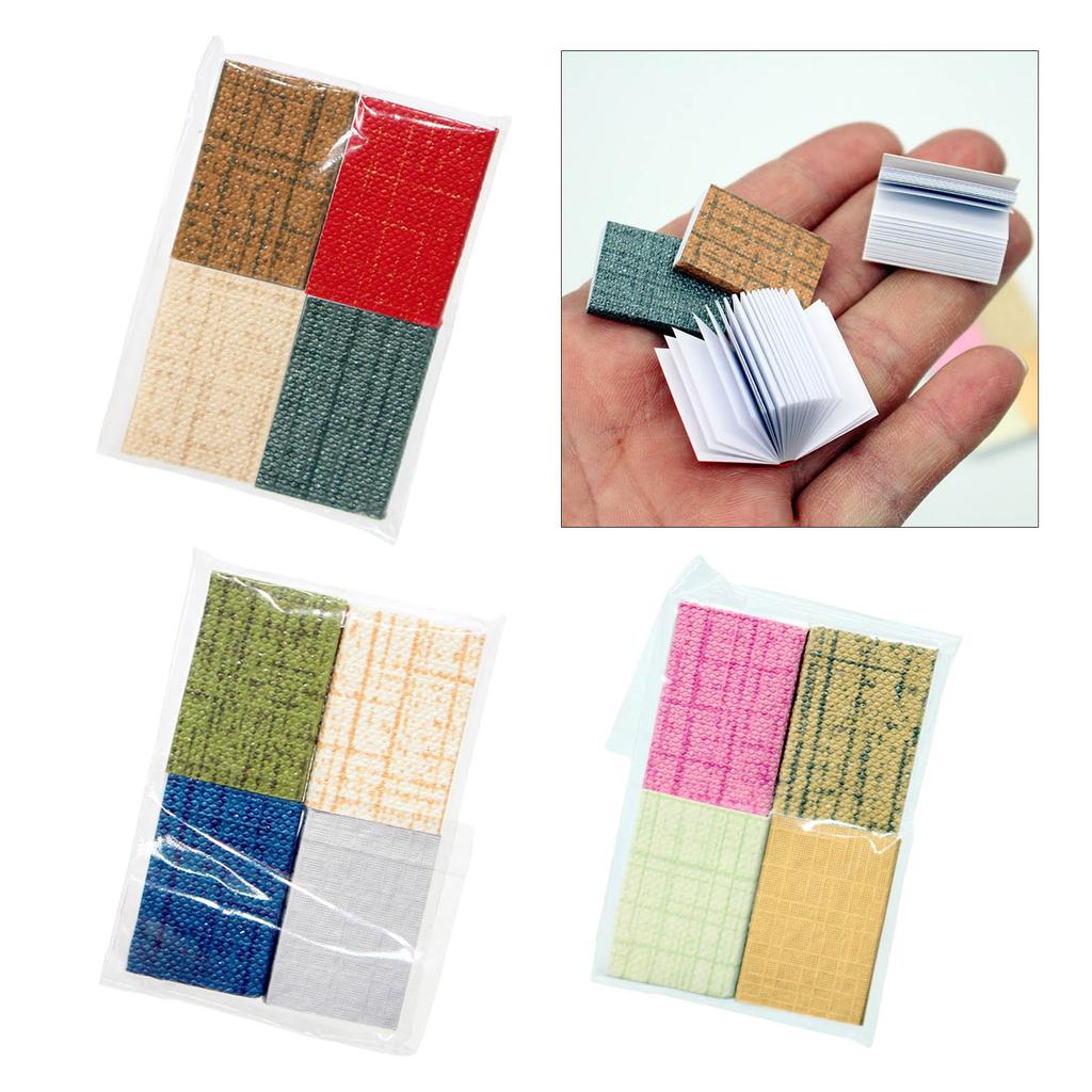 4Pieces Miniature Books 1/12 Scale Antique Books for Dollhouse Decoration and Craft Project Model Library Scene Display
