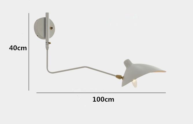 Modern Swing Wall Lamps Loft Adjustable Head Wall Lights Surface Installation Reading Wall Sconces E27 Indoor Wall Lamp 85-260v