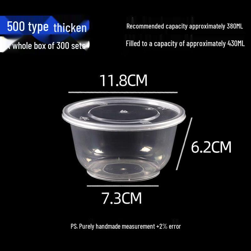 Disposable Transparent Round Takeout Bowls with Lids