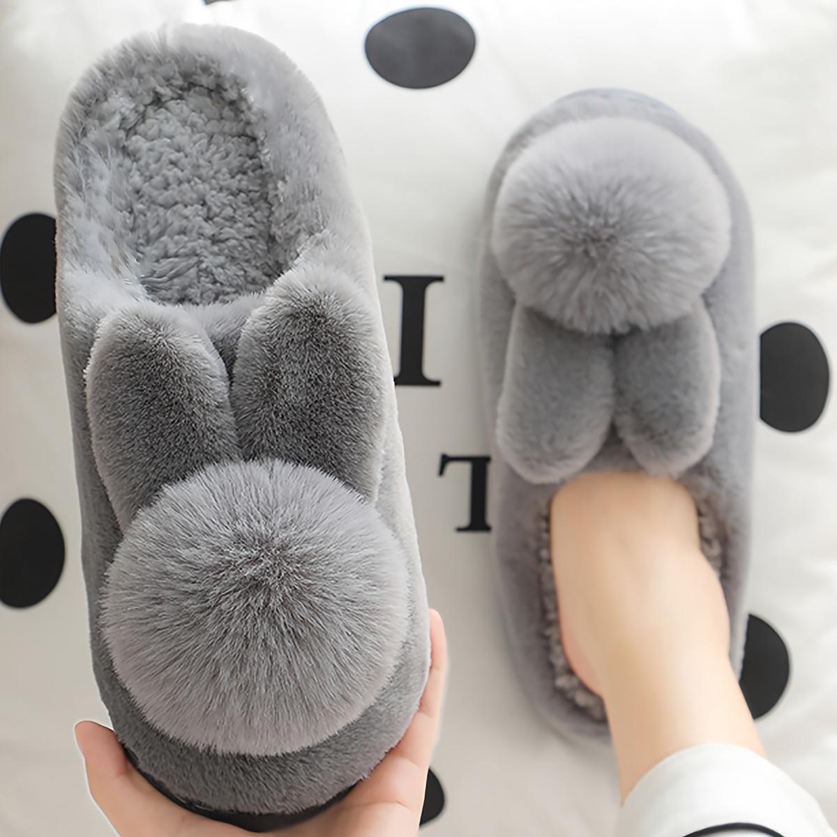 

Женские тапочки Теплая и удобная домашняя обувь Мягкая и нескользящая подошва для домашних тапочек Зима 40-41 серый