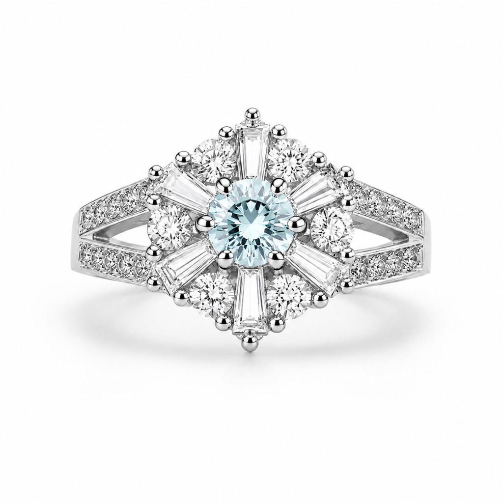 Elegant Temperament Snowflake Ring: Copper Inlaid Zircon Diamond Wedding Party Accessory