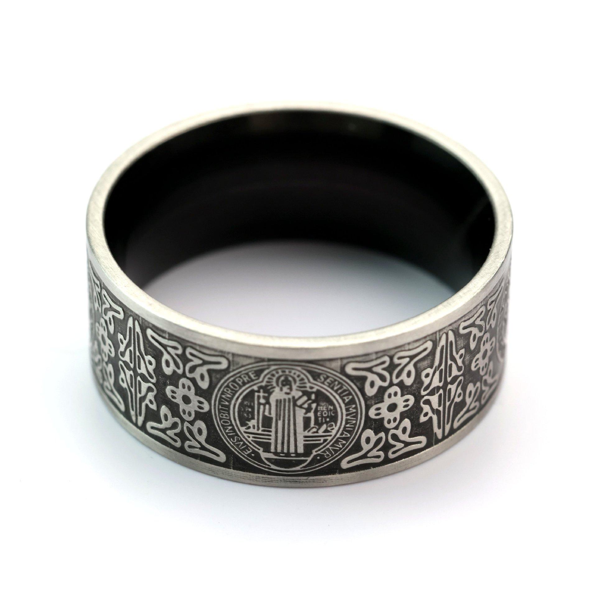 

Vintage Stainless Steel Cross Exorcist Ring for Men Gothic Punk Durable Hypoallergenic no. 9