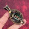 Seraphinite pendant copper wire wrapped pendant seraphinite gemstone jewelry handmade stylish pendant copper wire wrap jewelry gifts for him
