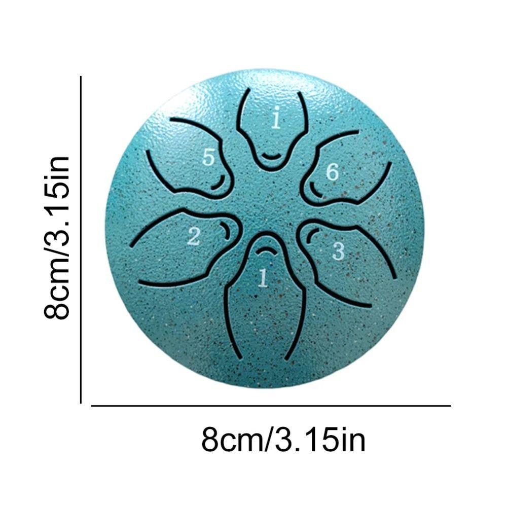 3 Inch Mini Hand Pan Drums 6-Tone Meditation Drum Steel Tongue Drum Set  Beginner