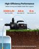 Shallow Well Jet Pump, 800W, 230V 3300 L/H Maximum Flow Rate, PP Garden Well Jet Pump with 8 m Suction Height, Thermal Protection, European Voltage