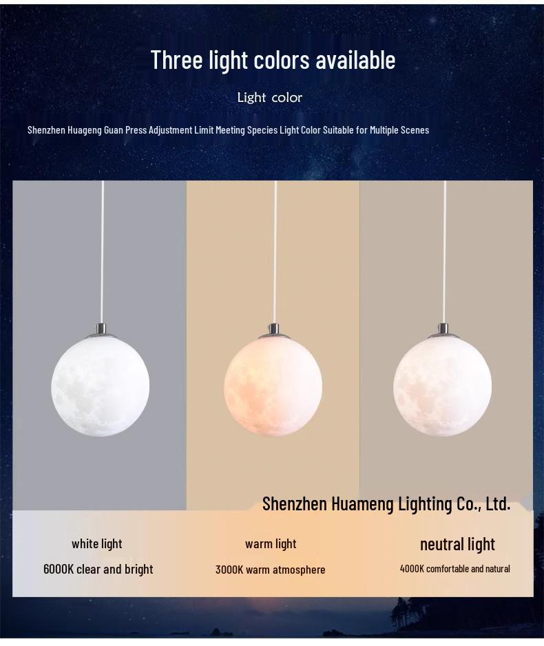 Modern Minimalist Moon Planet Staircase Pendant Chandelier for Duplex Villa Living Room