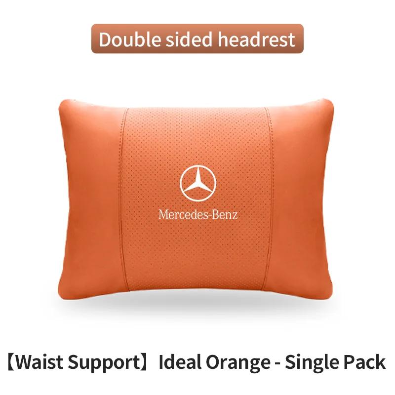 Car Sticker For Mercedes-Benz A B C E S V R-Class A45 C43 CLA GLA GLB GLC GLE SLK Car Headrest Neck Support Lumbar Rest Cushion 