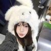 Warm Plush Winter Hat Cartoon Animal Pullover Cap Cute Dog Ear Hat  For Women