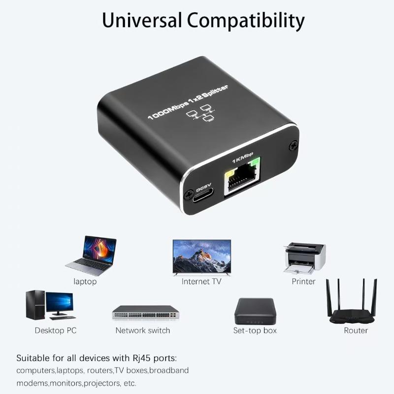 1 Set 1000Mbps Network Connector Gigabit Ethernet Switch Rj45 Splitter Lan Gigabit Extension Adapter For Router Pc Laptop Tv Box