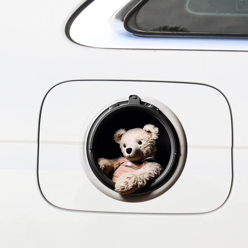 Tennis Basketball Bear Crack 3D Car Stickers Waterproof Decals Truck SUV Bumper Window Decor Cover Scratches Auto Accessories