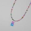 Nuova Boemia Coreana Amante Colorato Orsetto di Gomma Ciondolo Girocollo Resina Multicolore Perline di Riso Collana per Donne Ragazze Regali