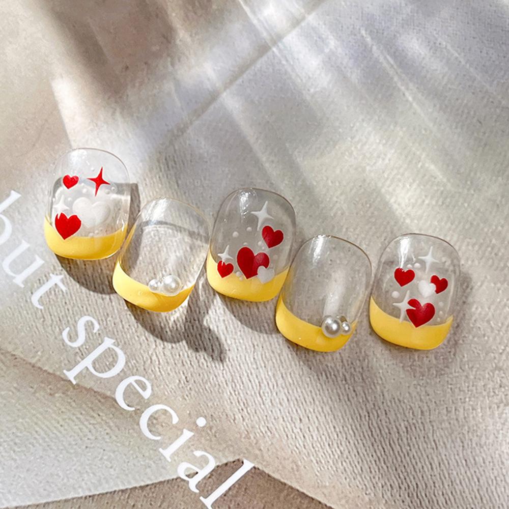 3D Valentine' s Day Love Heart Nail Art Sticker Red White Cross Stars Self-Adhesive Nail Decals 8*10cm Kawaii Heart Nail Sticker