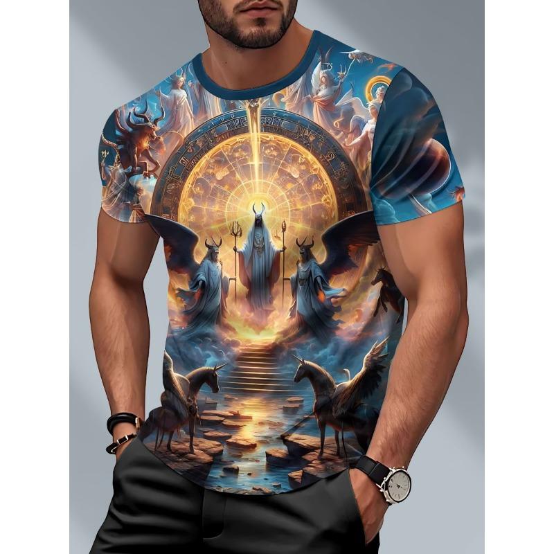 New Demon Angel 3D Print T-Shirts Men Women Summer Round Neck Short Sleeve